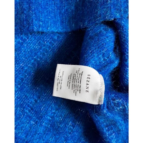 Sezane Loris Jumper Long Sleeve Wool Sweater Flash Blue Size Medium - Picture 7 of 8